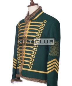 Alternative view of Green Wool Gold Braided Military Hussar Jacket
