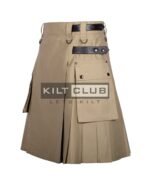 Khaki Cotton Utility Kilt - Image 2