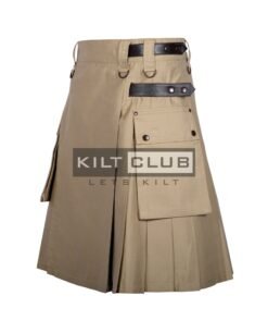 Alternative view of Khaki Cotton Utility Kilt
