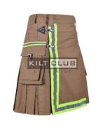 Khaki Ripstop Cotton Fire Department Utility Kilt - Image 2