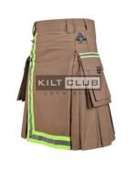 Khaki Ripstop Cotton Fire Department Utility Kilt - Image 3