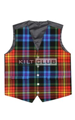 Alternative view of LGBTQ Pride Tartan Waistcoat