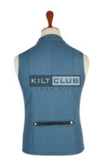 Lovat Blue Wool Victorian Style Waistcoat - Image 3