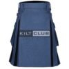 Lovat Blue Wool and Black Wool Hybrid Kilt