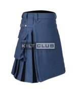 Lovat Blue Wool and Black Wool Hybrid Kilt - Image 2