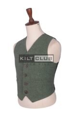 Lovat Green Wool Argyll Waistcoat - Image 3