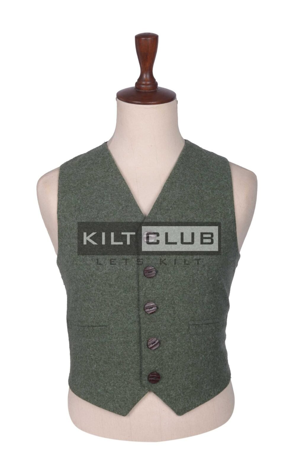 Lovat Green Wool Argyll Waistcoat