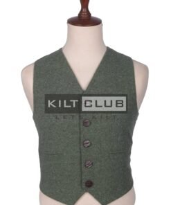 Lovat Green Wool Argyll Waistcoat