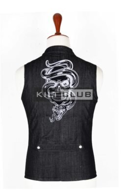 Alternative view of Black Wool Custom Embroidery Waistcoat