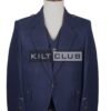 Navy Blue Wool Argyll Jacket