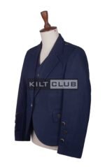 Navy Blue Wool Argyll Jacket - Image 2