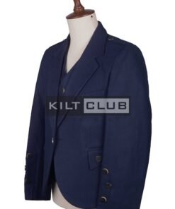 Alternative view of Navy Blue Wool Argyll Jacket