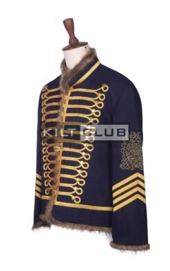 Alternative view of Navy Wool Gold Braided Military Hussar Jacket