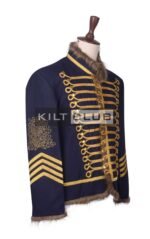 Navy Wool Gold Braided Military Hussar Jacket - Image 3