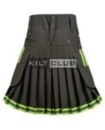 Olive Green Cotton Fire Department Utility Kilt - Image 4
