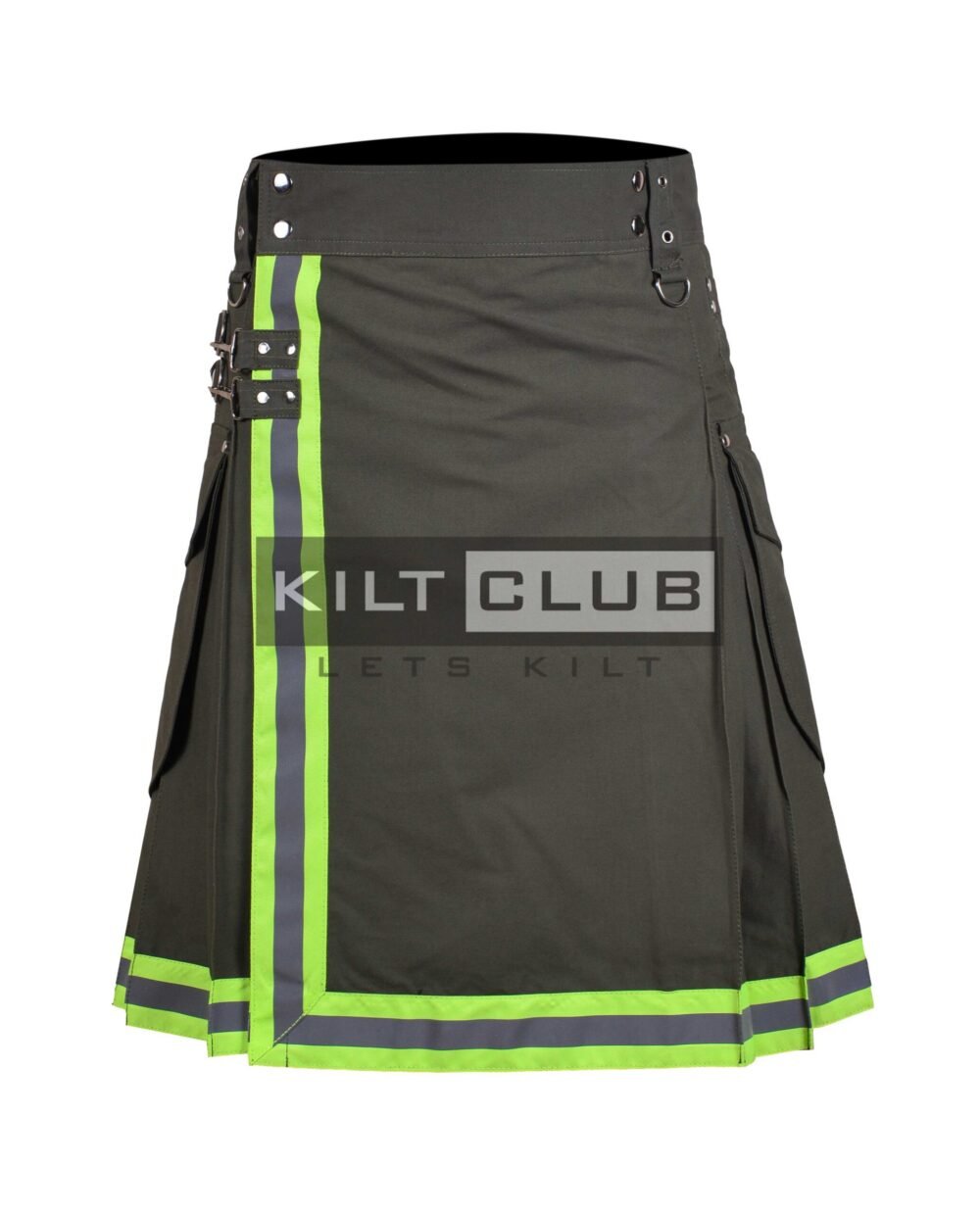 Olive Green Cotton Fire Department Utility Kilt