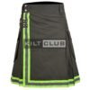 Olive Green Cotton Fire Department Utility Kilt