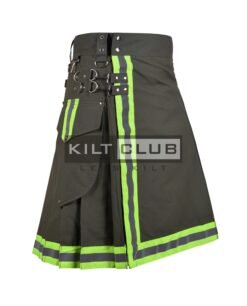Alternative view of Olive Green Cotton Fire Department Utility Kilt