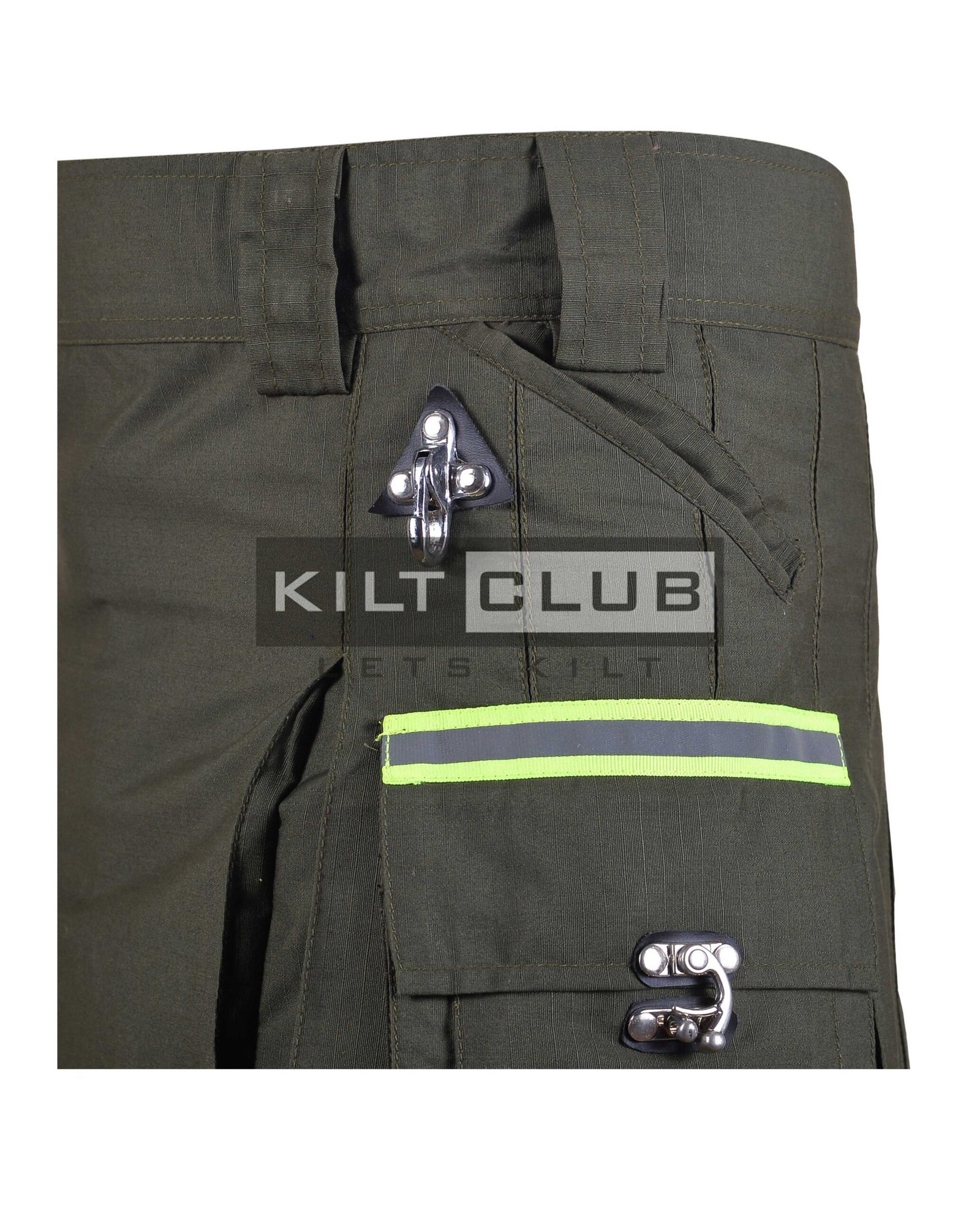 Olive Green Ripstop Cotton Fire Department Utility Kilt - Image 5