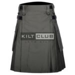 Olive Green Cotton Utility Kilt