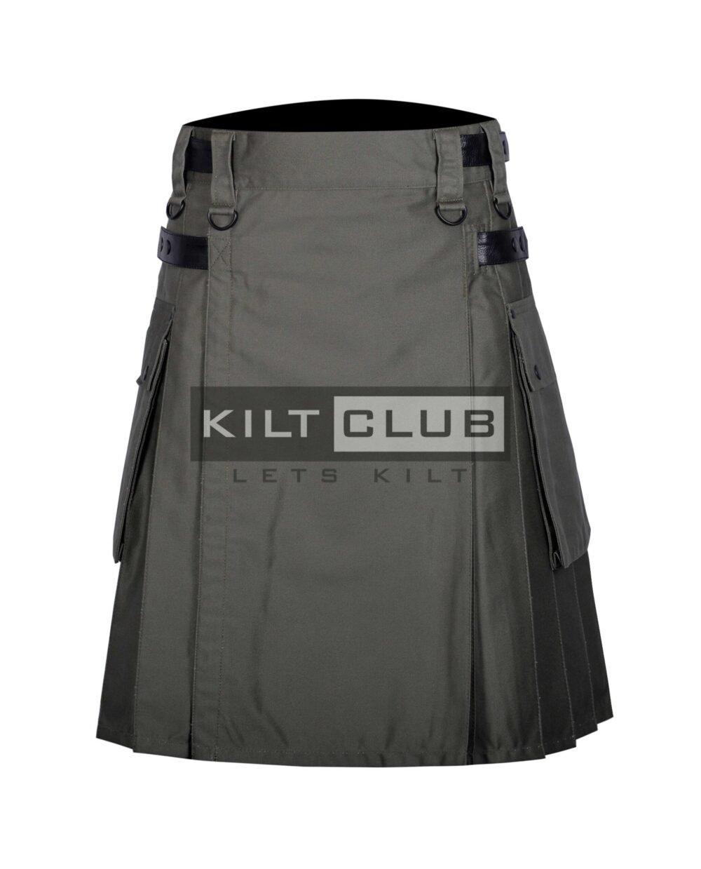 Olive Green Cotton Utility Kilt