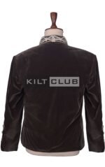Olive Green Velvet Silver Braided Jacket - Image 3