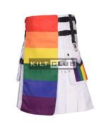 Pride Flag  White Utility Kilt - Image 2
