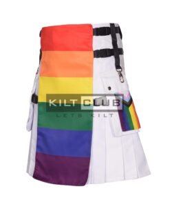 Alternative view of Pride Flag  White Utility Kilt