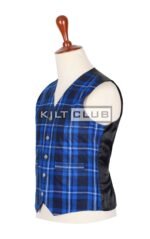 Ramsay Blue Tartan Waistcoat - Image 3