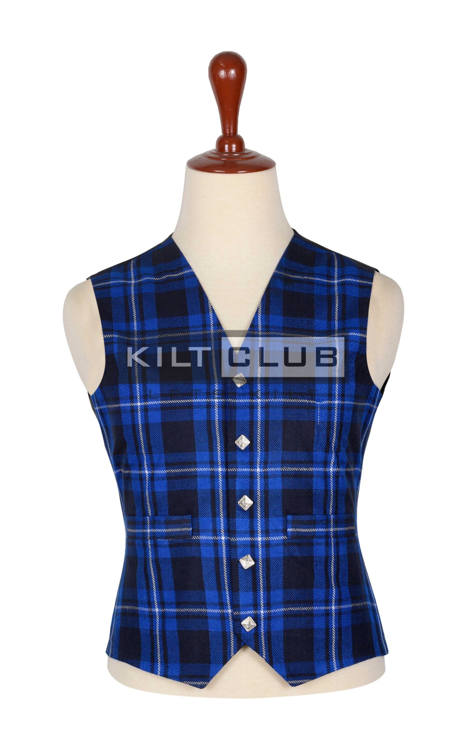 Ramsay Blue Tartan Argyll Waistcoat