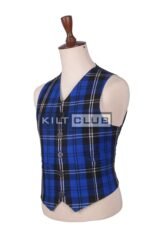 Ramsay Blue Tartan Argyll Waistcoat - Image 3