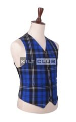Ramsay Blue Tartan Argyll Waistcoat - Image 2
