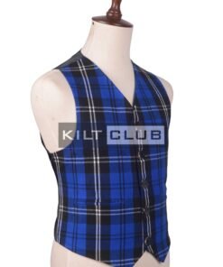 Alternative view of Ramsay Blue Tartan Argyll Waistcoat