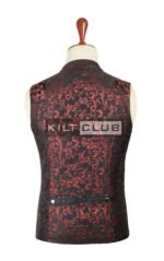 Red Brocade Victorian Style Waistcoat - Image 3