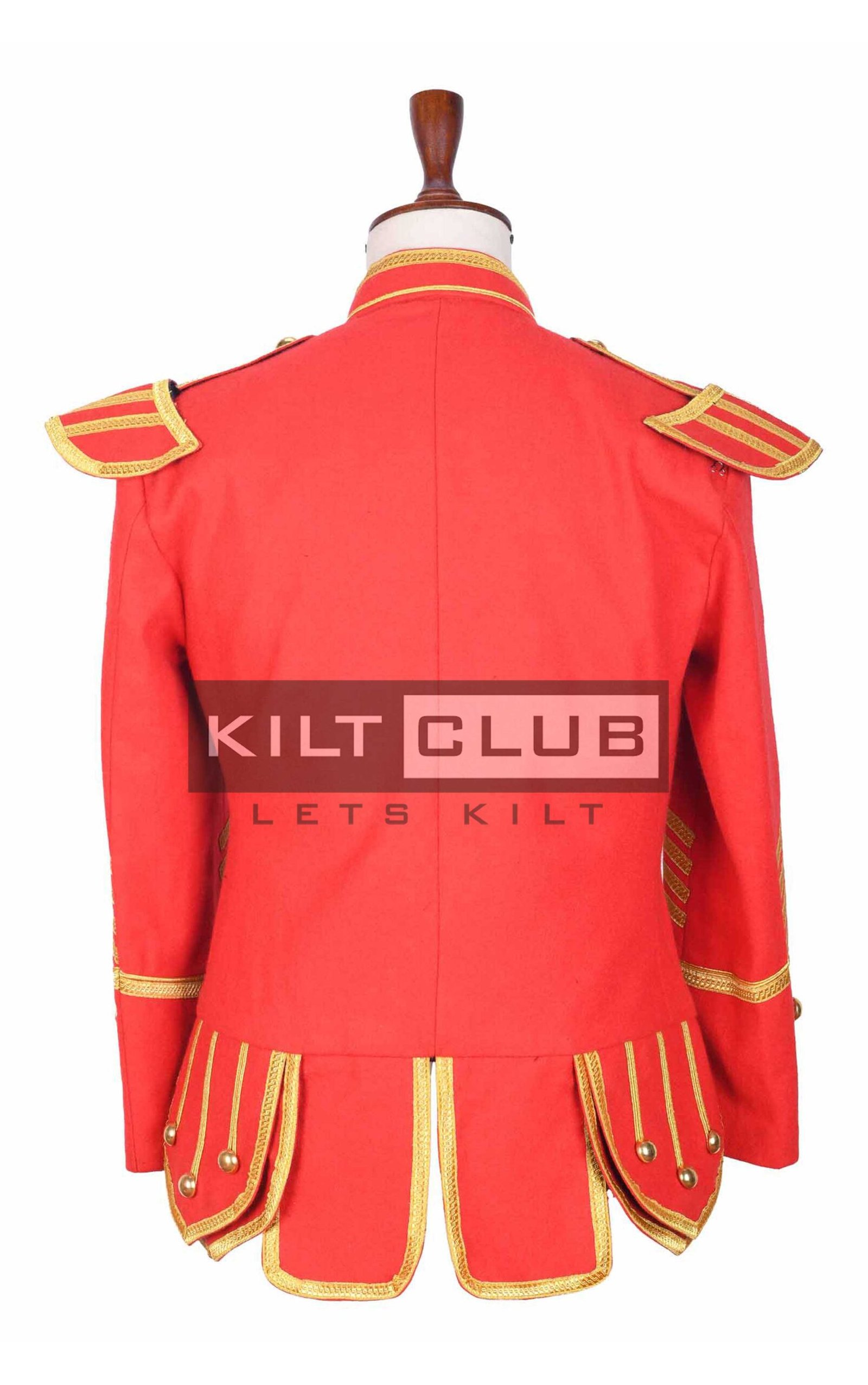 Red Gold Military Doublet Jacket - Image 4