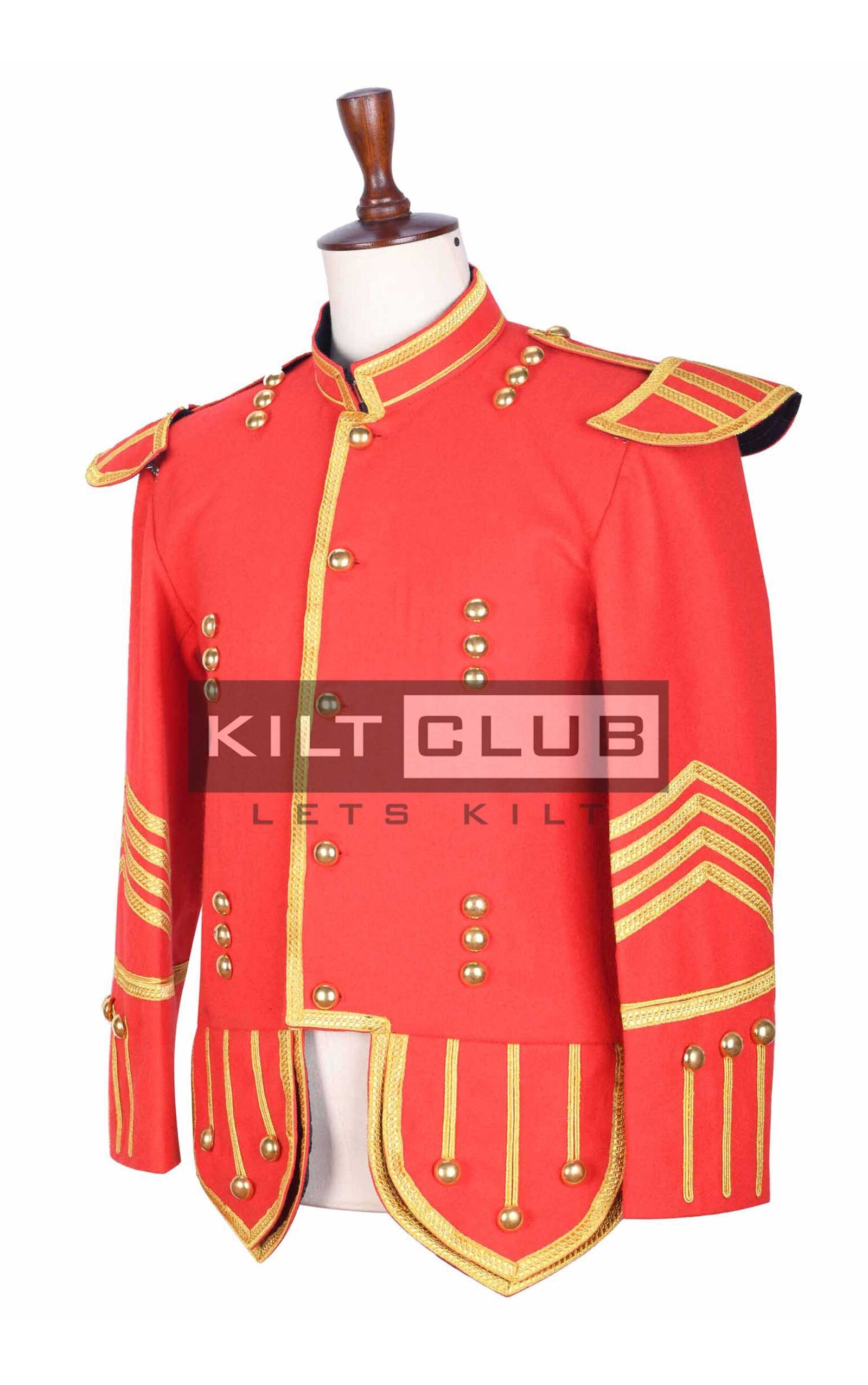 Red Gold Military Doublet Jacket - Image 2