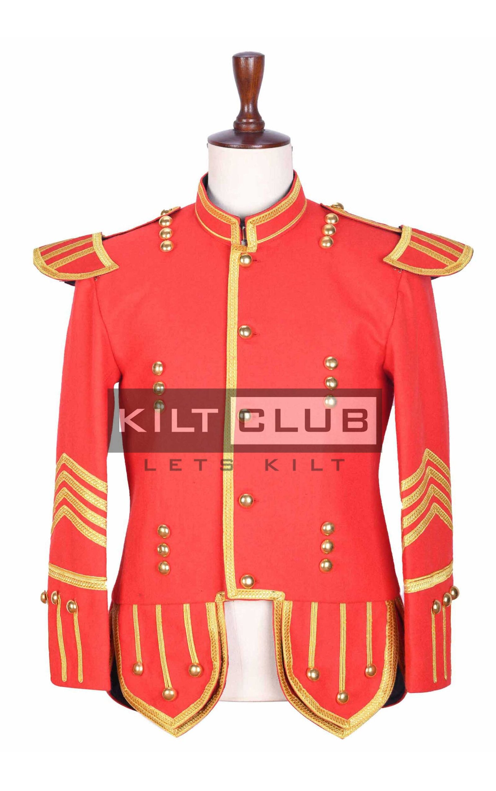 Red Gold Military Doublet Jacket