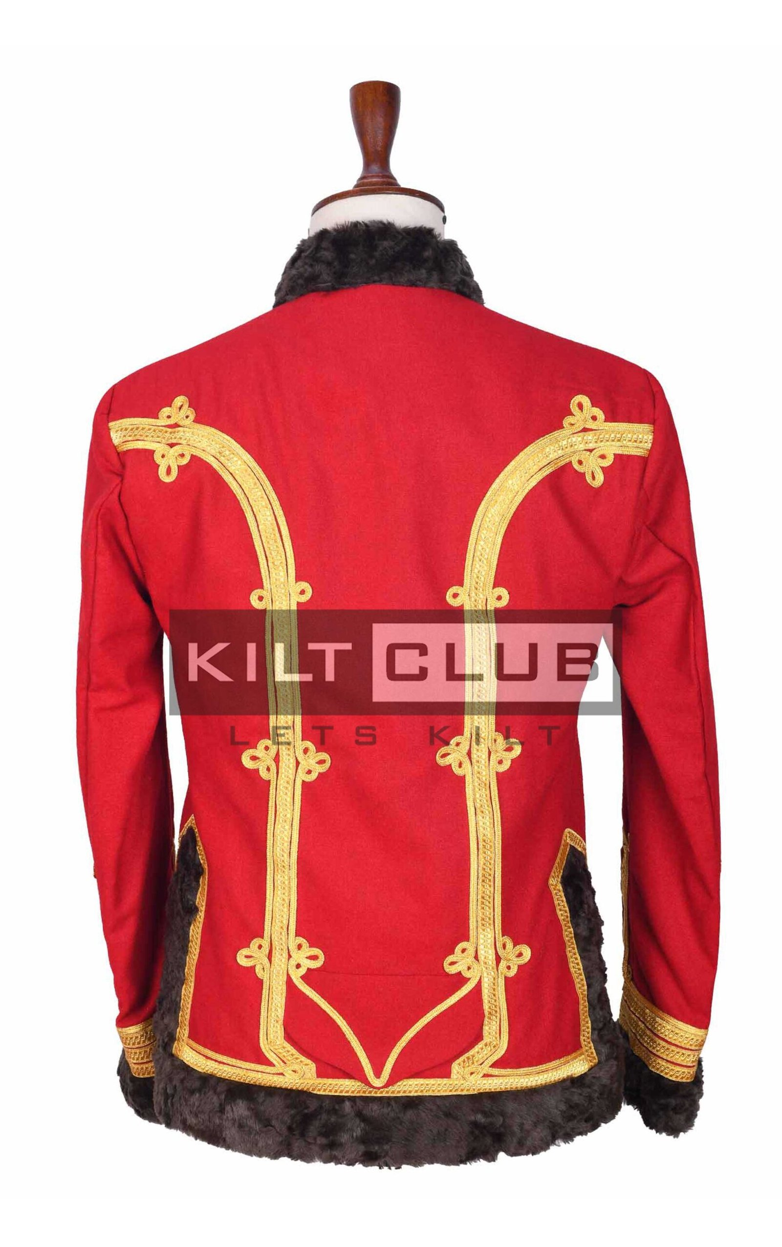 Red Gold Military Hassar Jacket - Image 4
