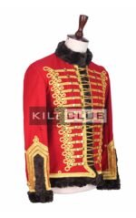 Red Gold Military Hassar Jacket - Image 3