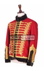 Red Gold Military Hassar Jacket - Image 2