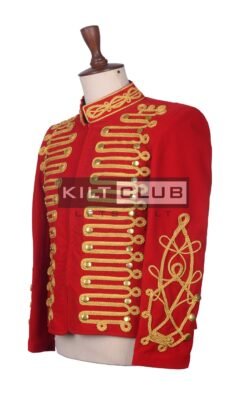 Alternative view of Red Velvet Gold Braided Military Officer Braided Jacket