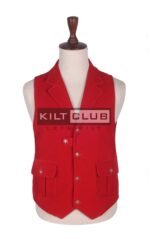 Red Velvet Waistcoat For Men