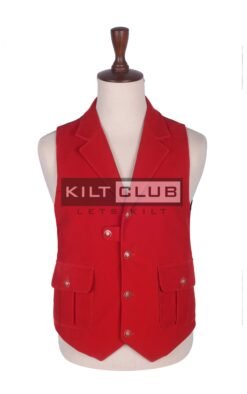 Red Velvet Waistcoat For Men