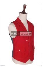 Red Velvet Waistcoat For Men - Image 2