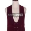 Red Vine Velvet Double Breasted Kilt Waistcoat
