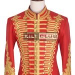 Red Wool Gold Braided Military Officer Jacket