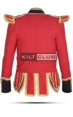 Red Wool Scottish Military Piper Jacket - Image 3