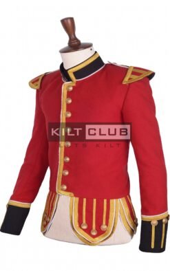 Alternative view of Red Wool Scottish Military Piper Jacket