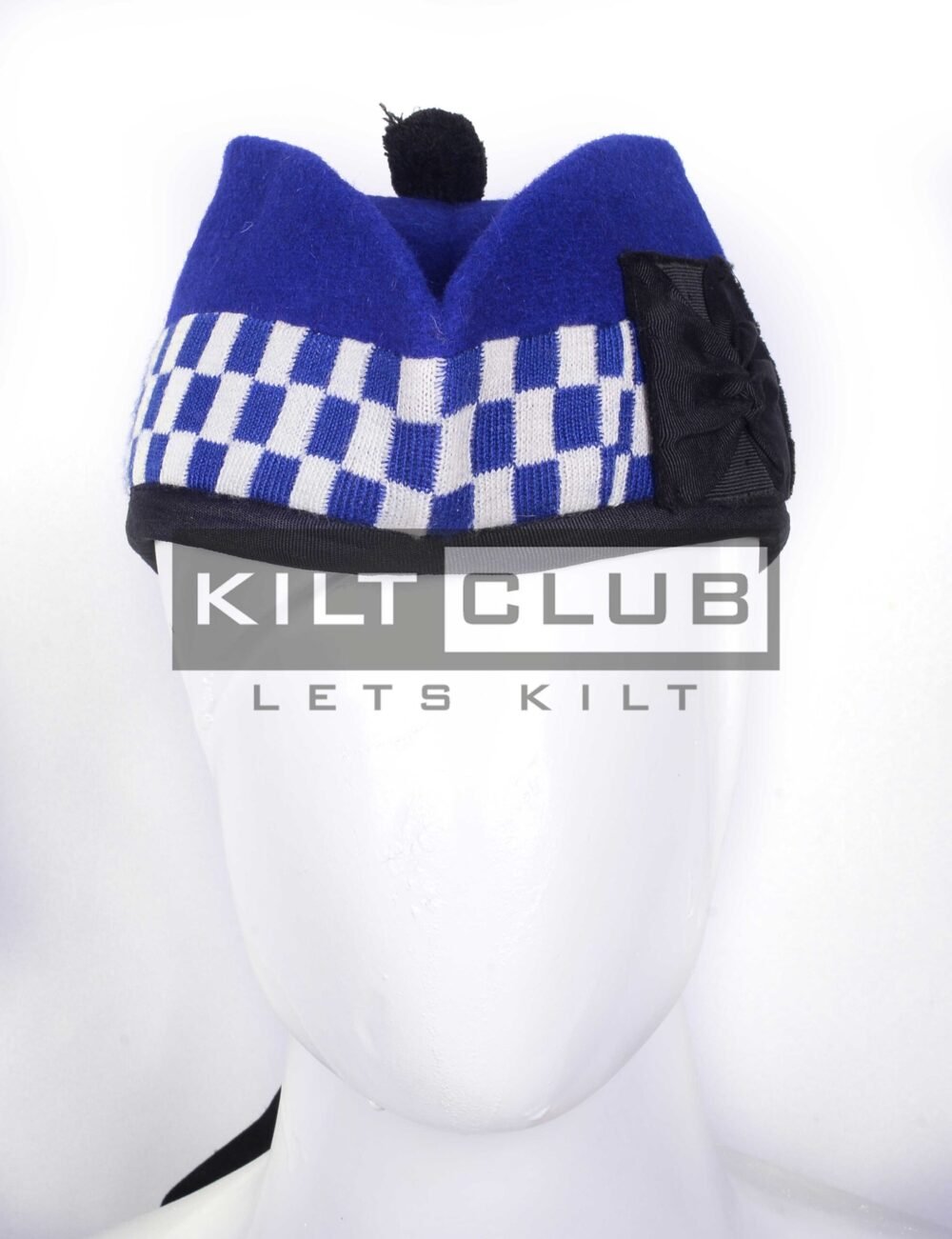 Royal Blue Wool - Royal Blue White Diced Cap