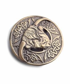 Scottish Antique Pin Cow Kilt Brooch Brass